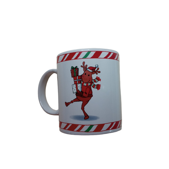 🦌 🎄Cute Reindeer Mug Christmas Coffee Cup Candy Cane Holiday Ceramic Cozy 🎁 - Picture 13 of 15